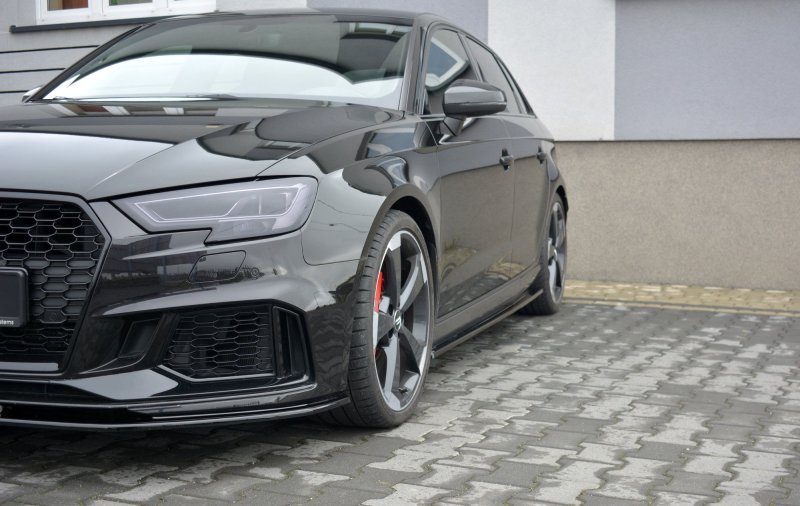 Maxton Seitenschweller Ansatz für Audi RS3 8V FL Sportback schwarz Hochglanz AU-RS3-8VF-SD1-G