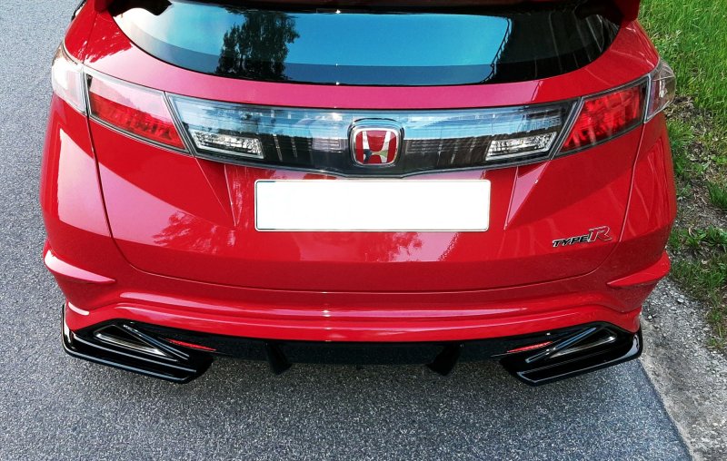Maxton Heck Ansatz Flaps Diffusor für HONDA CIVIC VIII TYPE-R GP schwarz Hochglanz HO-CI-8-TYPE-R-GP-RSD1-G
