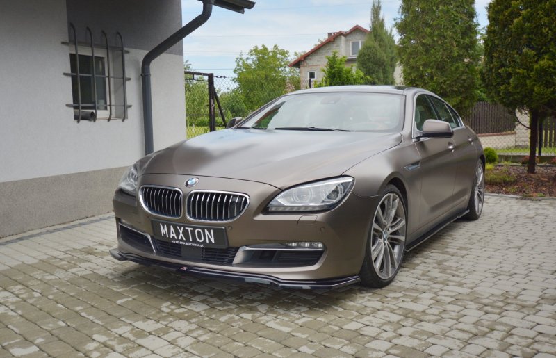 Maxton Front Ansatz für BMW 6er GRAN COUPÉ schwarz Hochglanz BM-6-06-GC-FD1-G