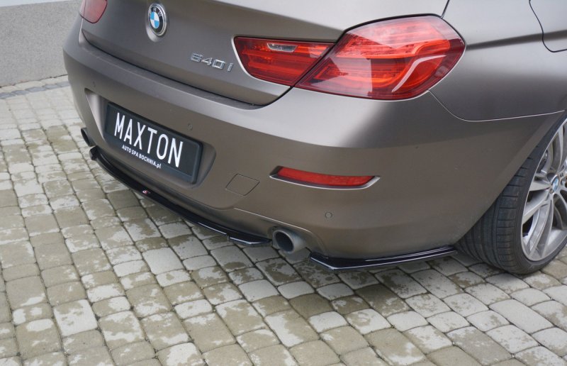 Maxton Mittlerer Diffusor Heck Ansatz für BMW 6er GRAN COUPÉ schwarz Hochglanz BM-6-06-GC-RD1-G