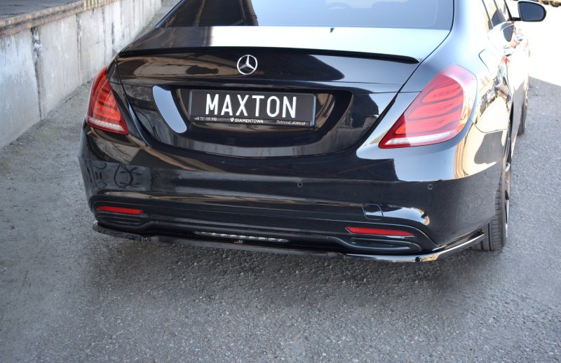 Maxton Mittlerer Diffusor Heck Ansatz für Mercedes S-KLASSE AMG-LINE W222 schwarz Hochglanz ME-S-222-AMGLINE-RD1-G