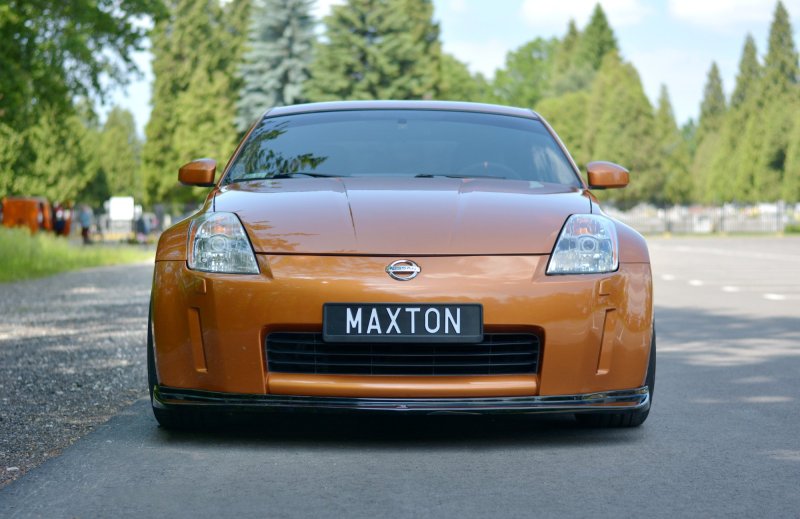 Maxton Front Ansatz für NISSAN 350Z schwarz Hochglanz NI-350-FD1-G