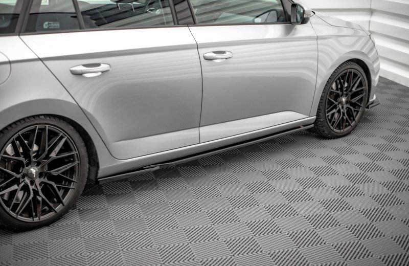 Maxton Seitenschweller Ansatz für Skoda Fabia Mk3 schwarz Hochglanz SK-FA-3-SD1-G