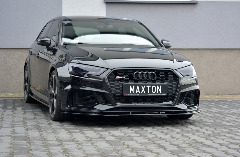 Maxton Front Ansatz V.1 für Audi RS3 8V FL Sportback schwarz Hochglanz AU-RS3-8VF-FD1-G