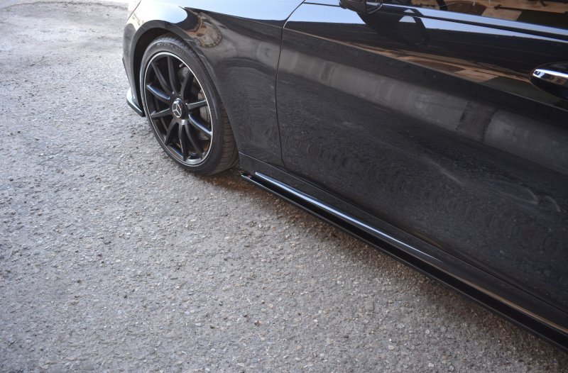 Maxton Seitenschweller Ansatz für Mercedes S-KLASSE AMG-LINE W222 schwarz matt ME-S-222-AMGLINE-SD1-T