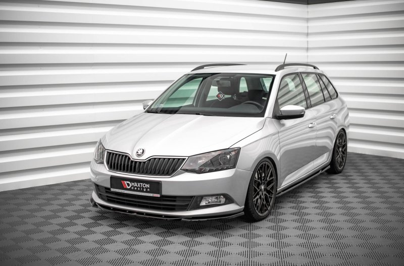 Maxton Front Ansatz V.2 für Skoda Fabia Mk3 schwarz Hochglanz SK-FA-3-FD2-G