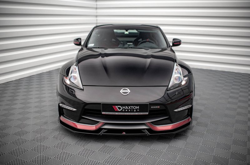 Maxton Front Ansatz V.2 für Nissan 370Z Nismo Facelift schwarz Hochglanz NI-370Z-NISMO-FD2-G