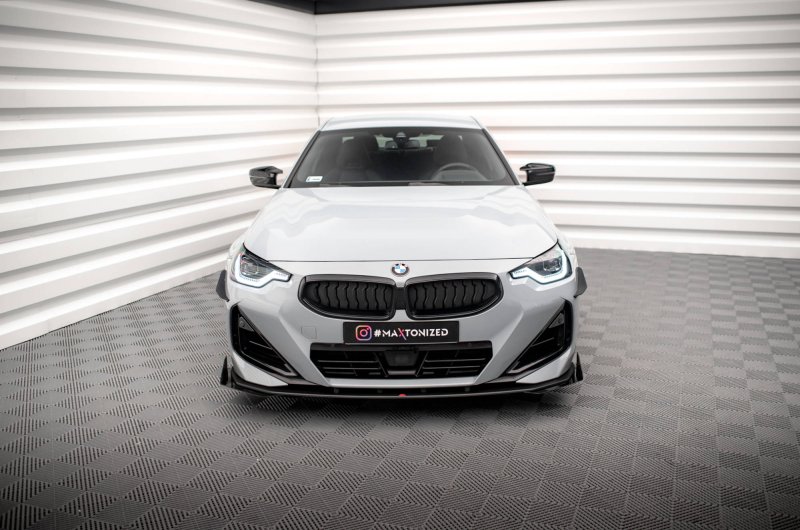Maxton Street Pro Front Ansatz für +Flaps für + Flaps BMW 2 Coupe M-Paket / M240i G42 schwarz Hochglanz BM242MPACKCNC-FD1BRB+FSF1-G