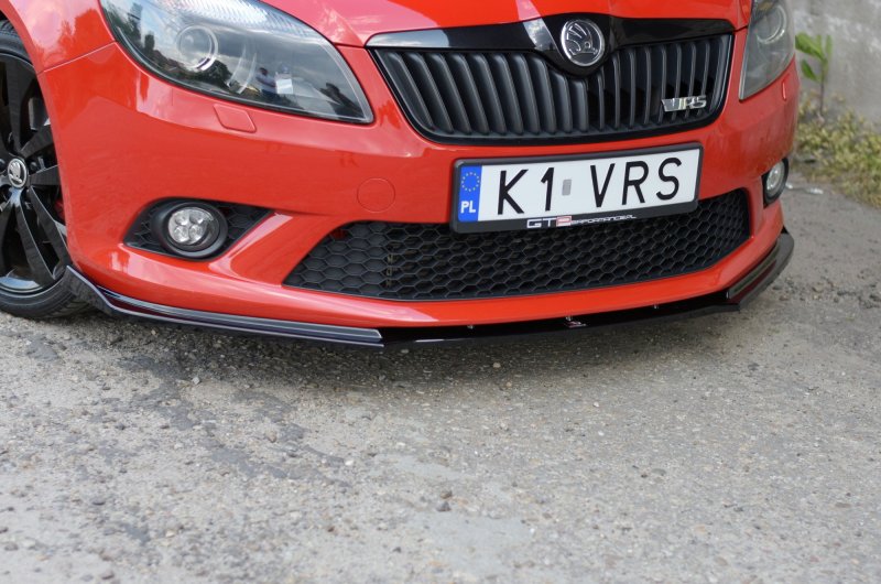 Maxton Front Ansatz für SKODA FABIA MK2 RS schwarz Hochglanz SK-FA-2-RS-FD1-G