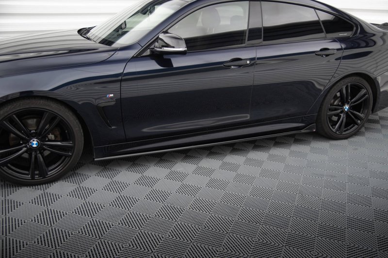 Maxton Seitenschweller Ansatz V.3 BMW 4er Coupe / Gran Coupe / Cabrio M-Paket F32 / F36 / F33 schwarz Hochglanz BM-4-F36-GC-MPACK-SD1-G
