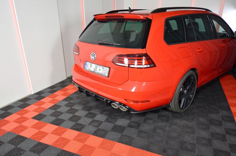 Maxton Diffusor Heck Ansatz für VW GOLF 7 R VARIANT FACELIFT  schwarz Hochglanz VW-GO-7F-R-VA-RS1-G