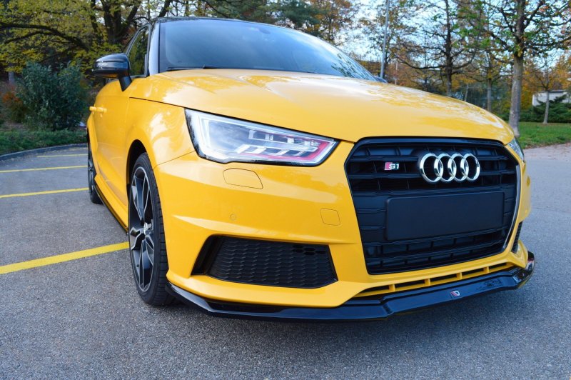 Maxton Front Ansatz für Audi S1 8X schwarz Hochglanz AU-S1-1-FD1-G