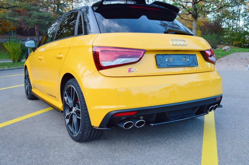 Maxton Heck Ansatz Flaps Diffusor für Audi S1 8X schwarz Hochglanz AU-S1-1-RSD1-G