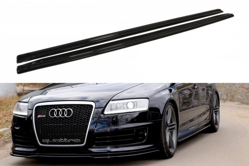 Maxton Seitenschweller Ansatz für Audi RS6 C6 schwarz Hochglanz AU-RS6-C6-SD1-G