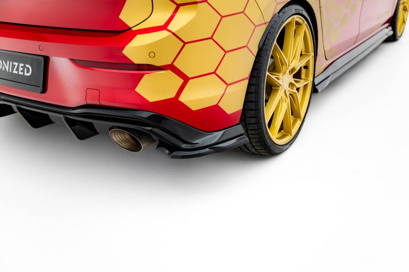 Maxton Heck Ansatz Flaps Diffusor V.3 VW Golf GTI Clubsport Mk8 Facelift schwarz Hochglanz VW-GO-8F-GTI-CS-RSD1-G