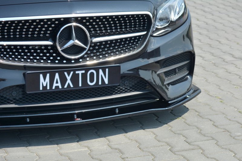 Maxton Front Ansatz V.1 für Mercedes-Benz E-Klasse W213 Coupe (C238) AMG-Line schwarz Hochglanz ME-E-213-AMGLINE-C-FD1-G