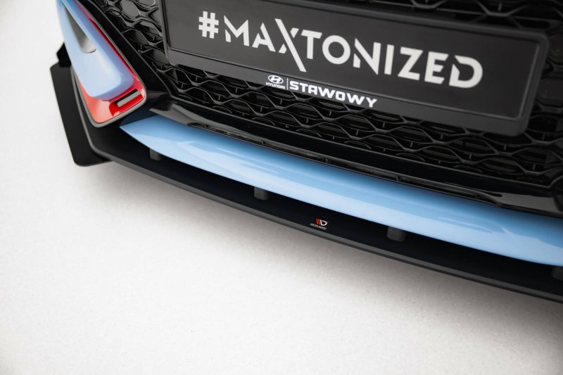 Maxton Street Pro Front Ansatz + Flaps Hyundai Veloster N Mk2 schwarz Hochglanz HYVE2NCNC-FD1BRB+FSF1-G