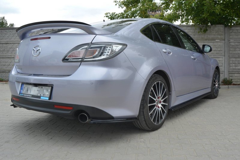 Maxton Seitenschweller Ansatz für MAZDA 6 MK2 SPORT HATCH (GH-SERIES) vor Facelift schwarz Hochglanz MA-6-2-SPORT-SD1-G