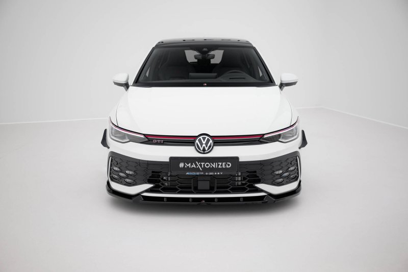Maxton Front Ansatz V.2 VW Golf GTI / GTE / R-Line Mk8 Facelift schwarz Hochglanz VW-GO-8F-GTI-FD2-G