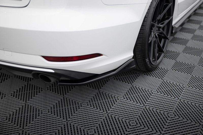 Maxton Heck Ansatz Flaps Diffusor V.1 Audi A3 Limousine 8V Facelift schwarz Hochglanz AU-A3-8VF-S-RSD1-G
