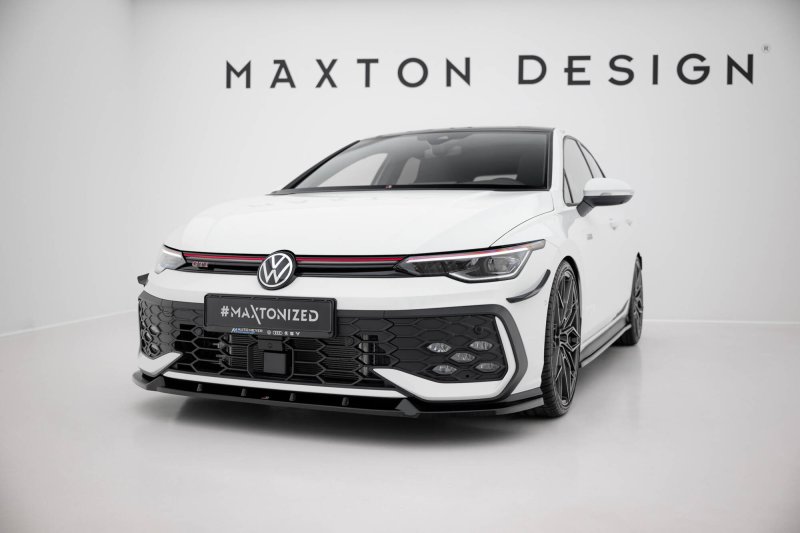 Maxton Front Ansatz V.2 VW Golf GTI / GTE / R-Line Mk8 Facelift schwarz Hochglanz VW-GO-8F-GTI-FD2-G