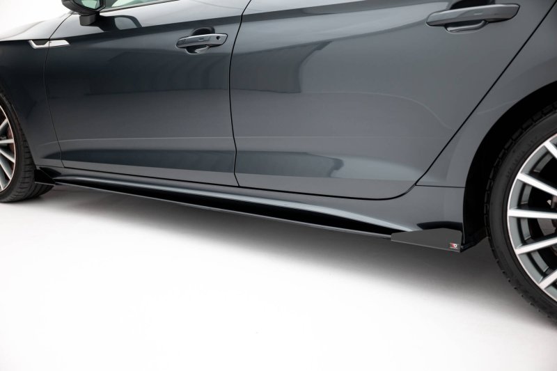 Maxton Street Pro Seitenschweller Ansatz + Flaps Audi A5 Sportback F5 Facelift schwarz Hochglanz AUA52FSBCNC-SD1BRB+SF1-G