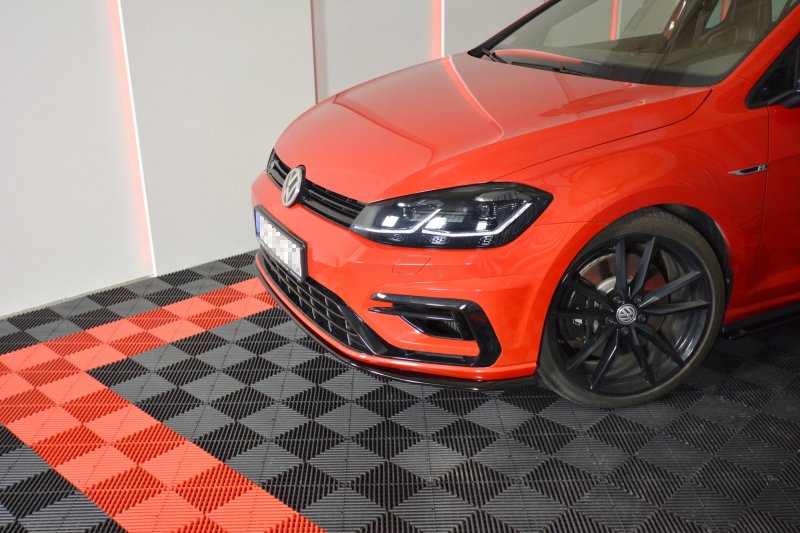 Maxton Front Ansatz V.7 für VW Golf 7 R / R-Line Facelift schwarz Hochglanz VW-GO-7F-R-FD7-G