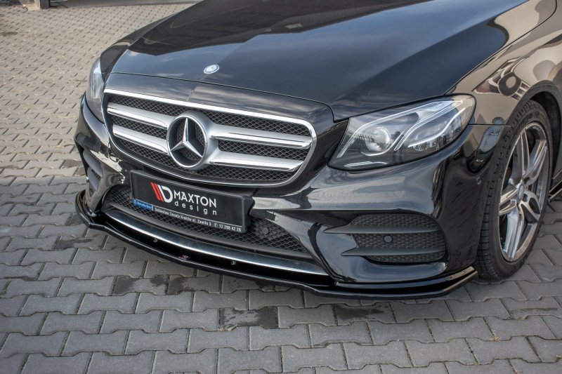 Maxton Front Ansatz für Mercedes-Benz  E43 AMG / AMG-Line W213 schwarz Hochglanz ME-E-213-AMGLINE-FD1-G