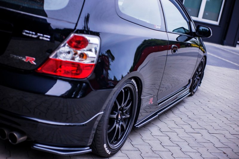Maxton Seitenschweller Ansatz für HONDA CIVIC EP3 (MK7) TYPE-R/S FACELIFT schwarz Hochglanz HO-CI-7-TYPE-R/S-SD1-G