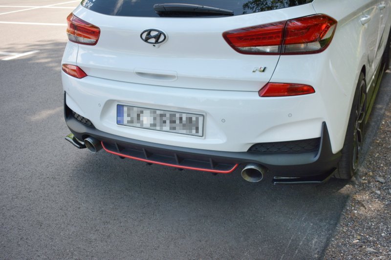 Maxton Diffusor Heck Ansatz für Hyundai I30 N Mk3 Hatchback schwarz Hochglanz HY-I30-3-N-RS1-G