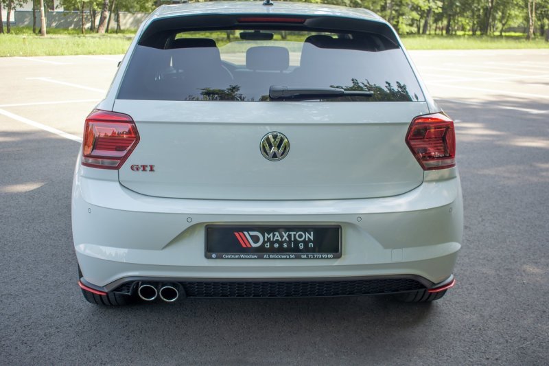 Preview: Maxton Heck Ansatz Flaps Diffusor für VW Polo AW GTI schwarz Hochglanz VW-PO-6-GTI-RSD1-G