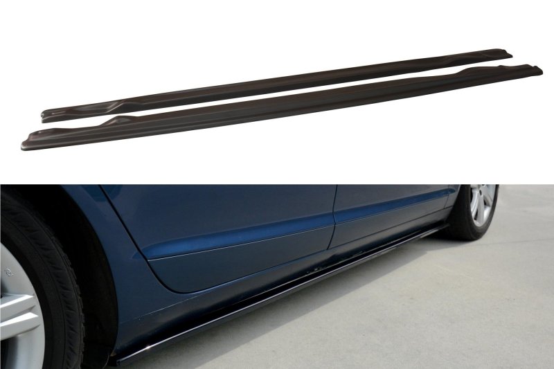 Maxton Seitenschweller Ansatz für AUDI A6 C6 S-LINE (vor Facelift/FACELIFT) schwarz Hochglanz AU-A6-C6-SLINE-SD1-G