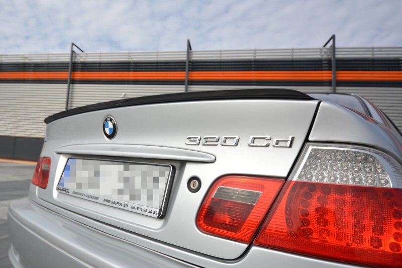 Maxton Spoiler CAP für BMW 3er E46 COUPE vor Facelift schwarz Hochglanz BM-3-46-C-CAP1-G