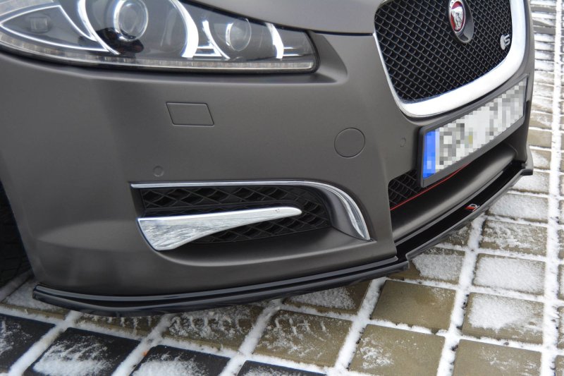 Maxton Front Ansatz für JAGUAR XF (X250) MK1 SPORTBRAKE S-PACK schwarz Hochglanz JA-XFS-1F-SB-FD1-G