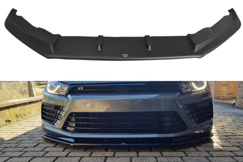 Maxton Front Ansatz V.1 für VOLKSWAGEN SCIROCCO MK.3 R FACELIFT schwarz Hochglanz VW-SC-3F-R-FD1-G