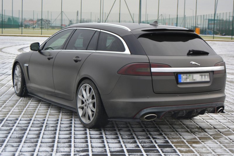 Maxton Heck Ansatz Flaps Diffusor für JAGUAR XF (X250) MK1 SPORTBRAKE S-PACK schwarz Hochglanz JA-XFS-1F-SB-RSD1-G