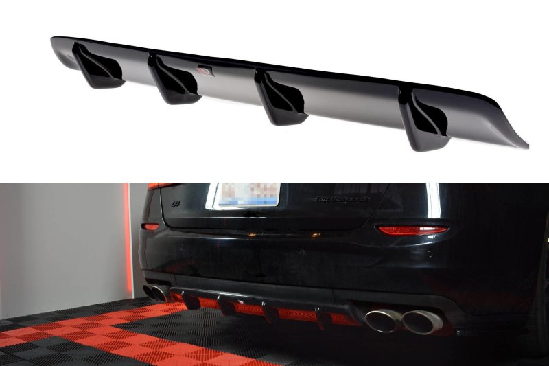 Maxton Diffusor Heck Ansatz für MASERATI QUATTROPORTE MK.6 vor Facelift schwarz Hochglanz MS-QP-6-RS1-G