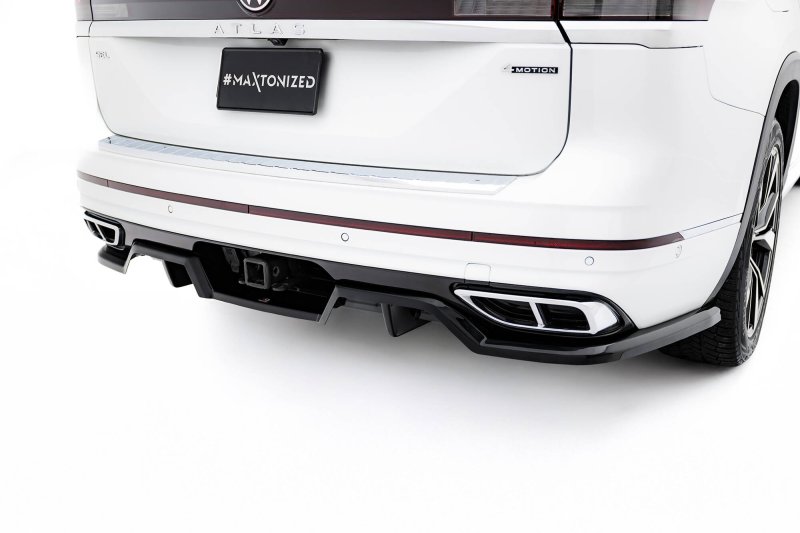 Maxton Mittlerer Cup Diffusor Heck Ansatz VW Atlas R-Line Mk1 Facelift 2 schwarz Hochglanz VW-AT-1F-RLINE-RD1G+RD2-G