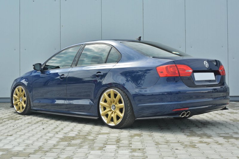 Maxton Heck Ansatz Flaps Diffusor für VOLKSWAGEN JETTA MK6 SEDAN vor Facelift schwarz Hochglanz VW-JE-6-RSD1-G