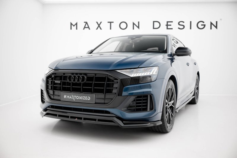 Maxton Front Ansatz Audi Q8 Mk1 schwarz Hochglanz AU-Q8-1-FD1G+FD1R-G