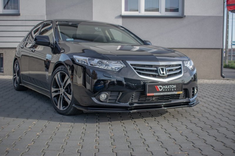 Preview: Maxton Front Ansatz für Honda Accord VIII (CU Series) Facelift schwarz Hochglanz HO-AC-8F-FD1-G
