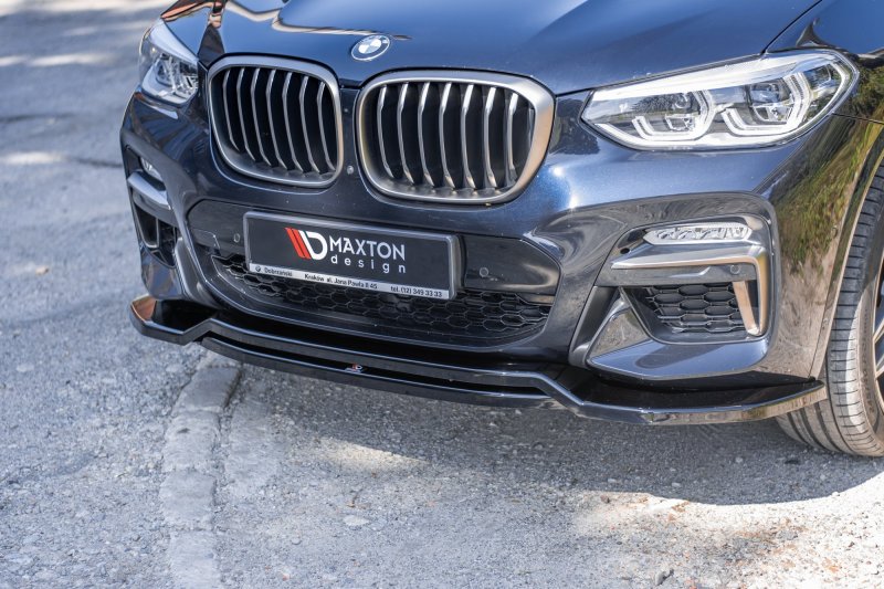 Maxton Front Ansatz für  BMW X4 M-Paket G02 schwarz Hochglanz BM-X4-02-MPACK-FD1G+FD1R-G