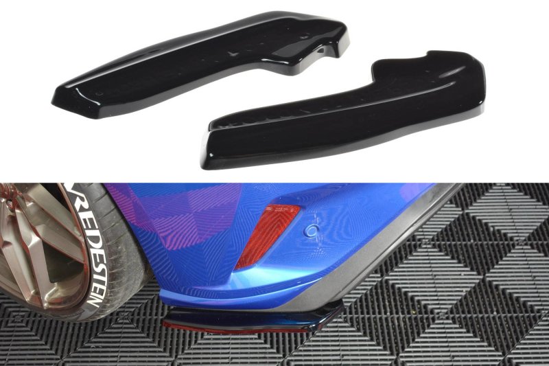 Maxton Heck Ansatz Flaps Diffusor V.1 für Ford Focus ST-Line Carbon Look  FO-FO-4-STLINE-RSD1-C