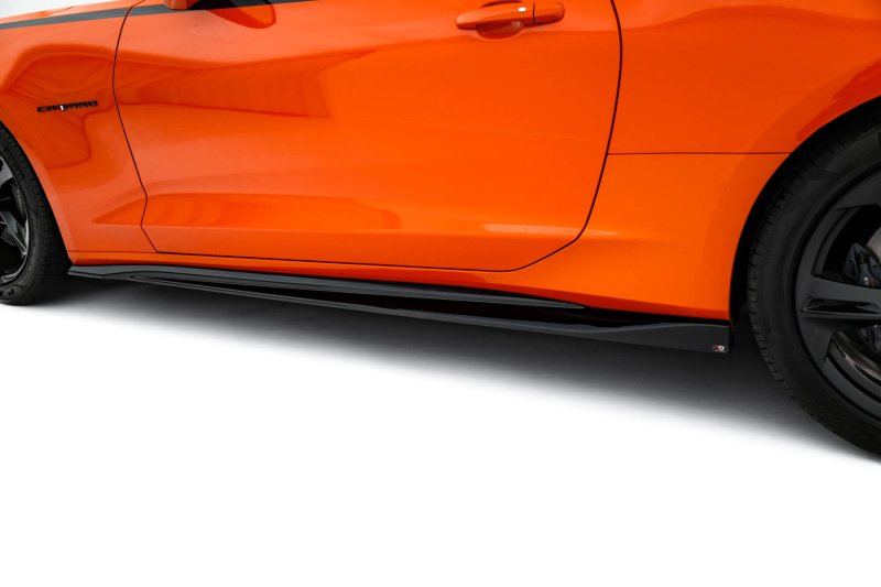 Maxton Seitenschweller Ansatz V.2 Chevrolet Camaro SS Mk6 Facelift schwarz Hochglanz CH-CA-6F-SS-SD2-G