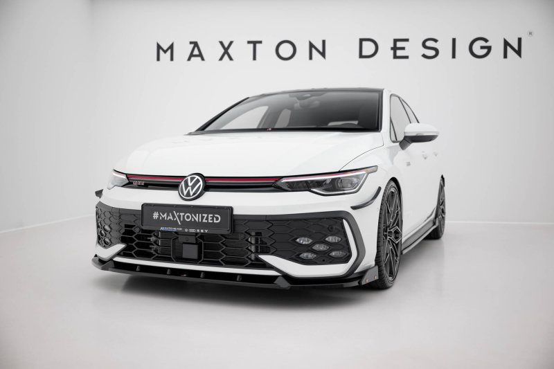 Maxton Front Ansatz V.2 + Flaps VW Golf GTI / GTE / R-Line Mk8 Facelift VW-GO-8F-GTI-FD2G+FSF1B