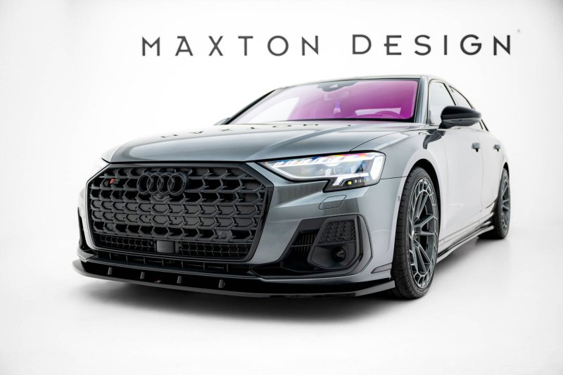 Maxton Front Ansatz V.1 Audi S8 / A8 S-Line D5 Facelift schwarz Hochglanz AU-S8-D5F-FD1-G