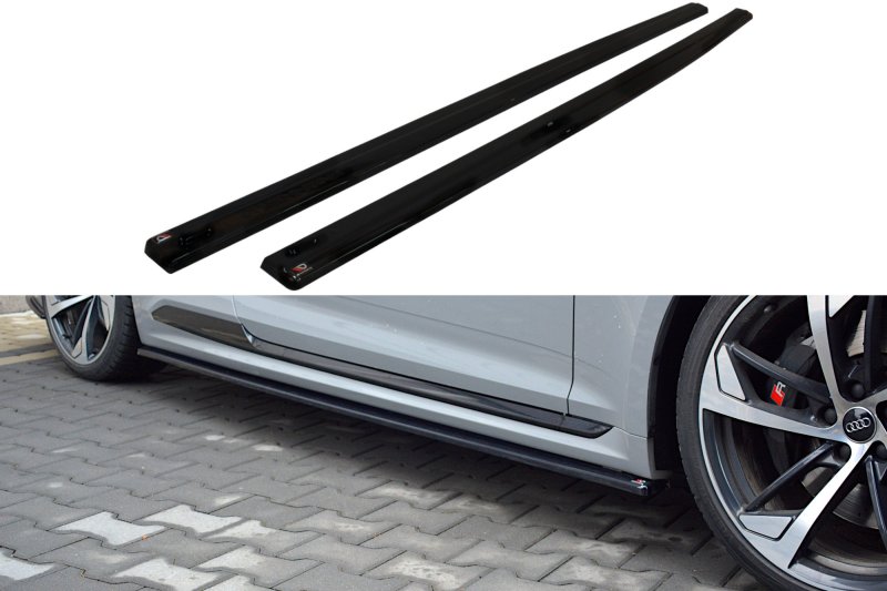 Maxton Seitenschweller Ansatz für Audi RS5 F5 Coupe schwarz Hochglanz AU-RS5-2-SD1-G