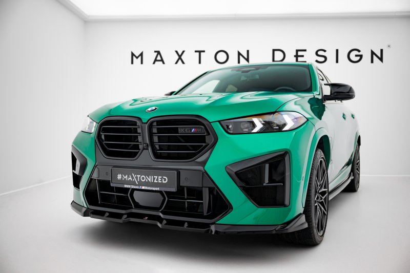 Maxton Front Ansatz V.1 BMW X6 M F96 Facelift schwarz Hochglanz BM-X6-F96F-M-FD1-G