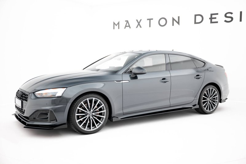 Maxton Side Flaps Audi A5 Sportback F5 Facelift schwarz Hochglanz AUA52FSBCNC-SF1-G