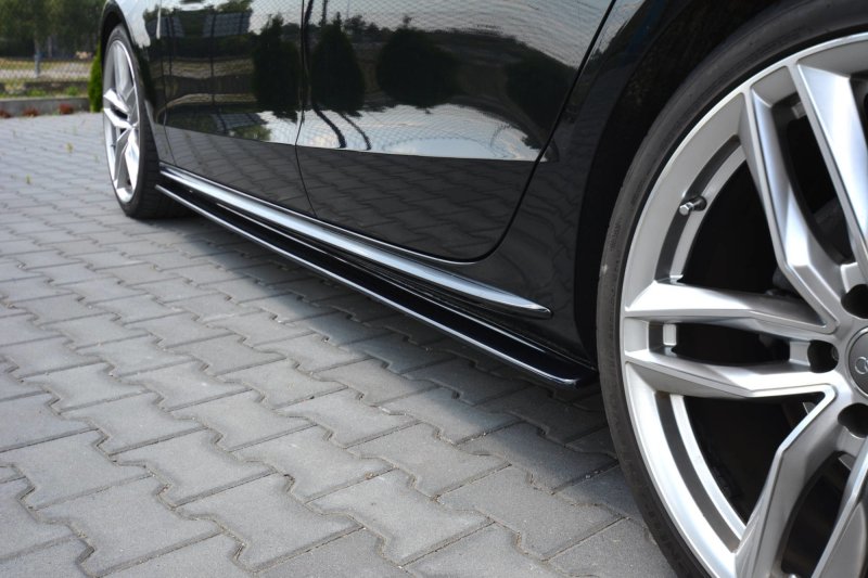 Maxton Seitenschweller Ansatz für Audi S5 / A5 / A5 S-Line 8T / 8T FL Sportback schwarz Hochglanz AU-A5-1F-SLINE-SB-SD1-G